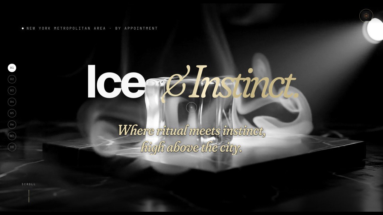 Pantalla principal del sitio Ice and Instinct